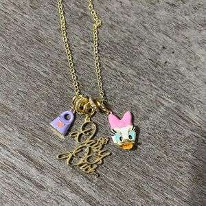 BaubleBar Gold and Pink Charm Necklace